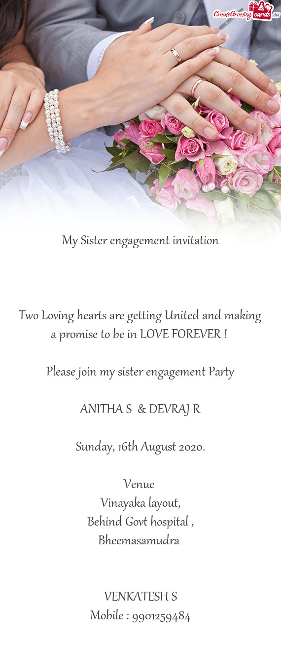 Please join my sister engagement Party