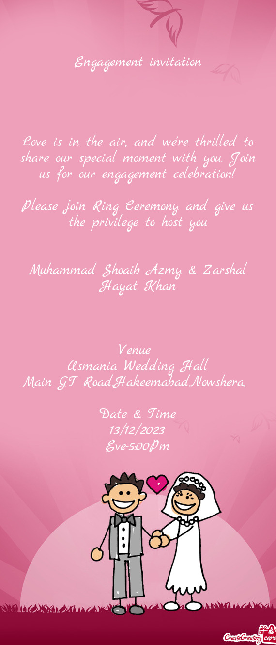 Please join Ring Ceremony and give us the privilege to host you