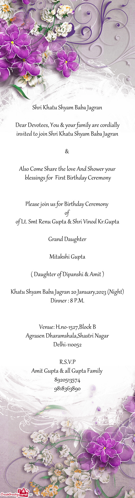 Please join us for Birthday Ceremony