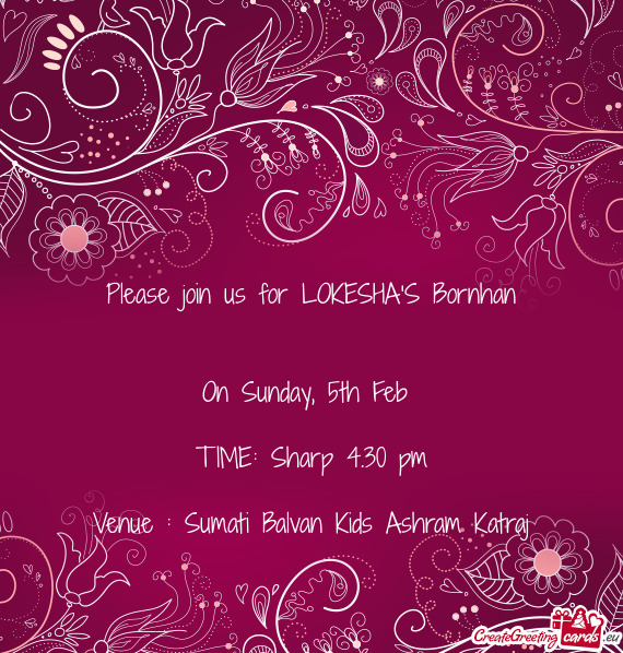 Please join us for LOKESHA