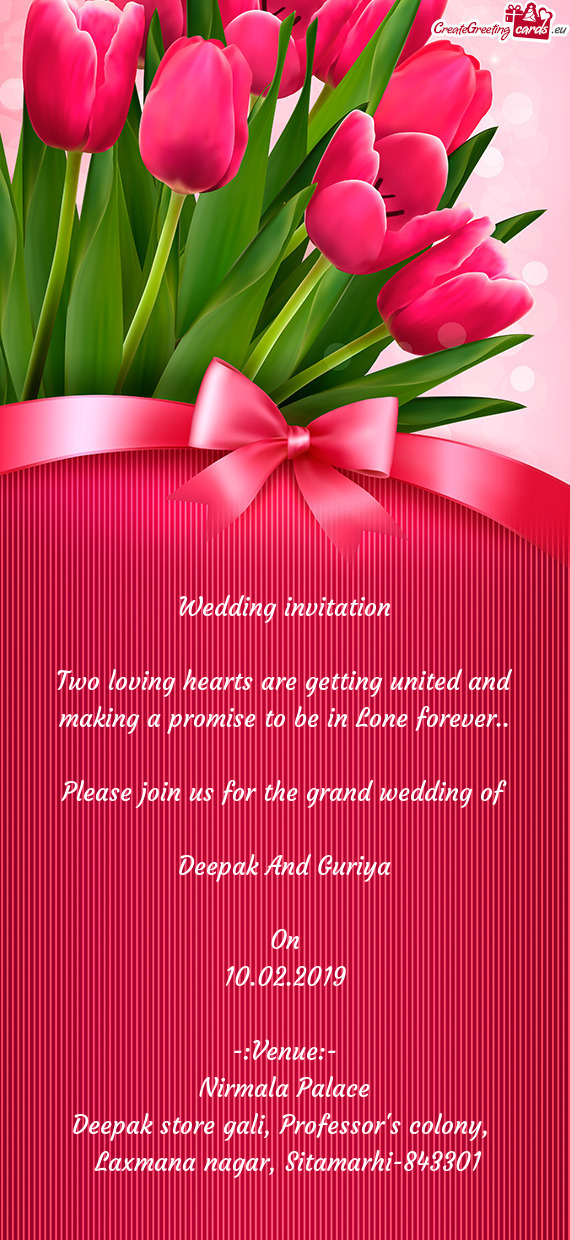 Please join us for the grand wedding of