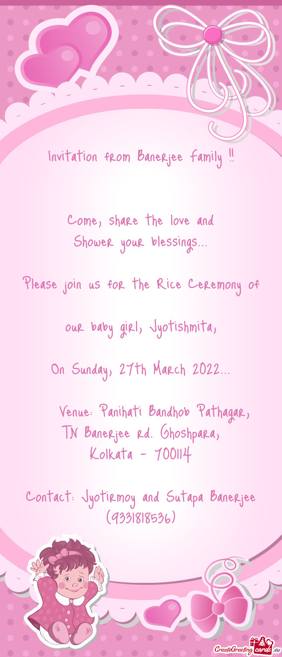 Please join us for the Rice Ceremony of