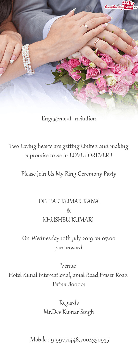 Please Join Us My Ring Ceremony Party