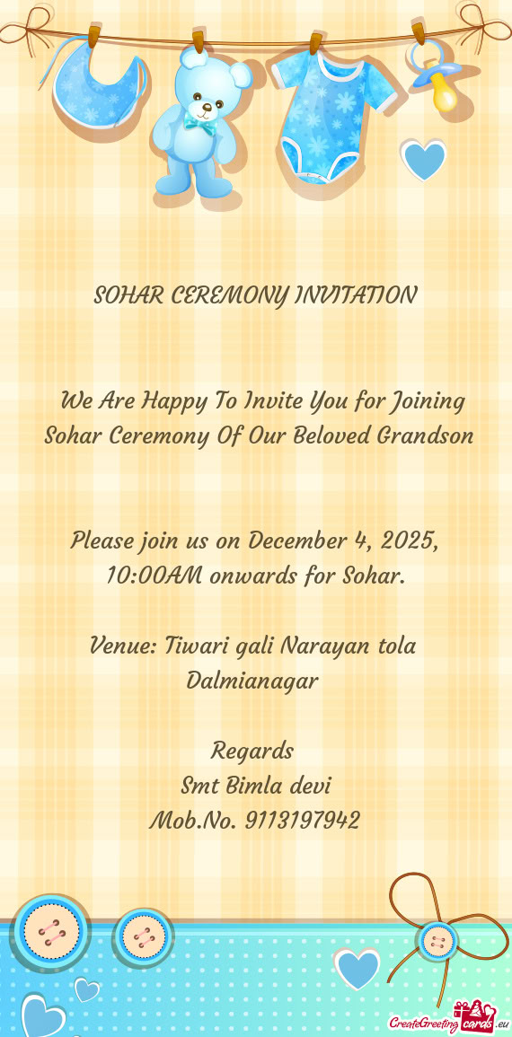 Please join us on December 4, 2025, 10:00AM onwards for Sohar
