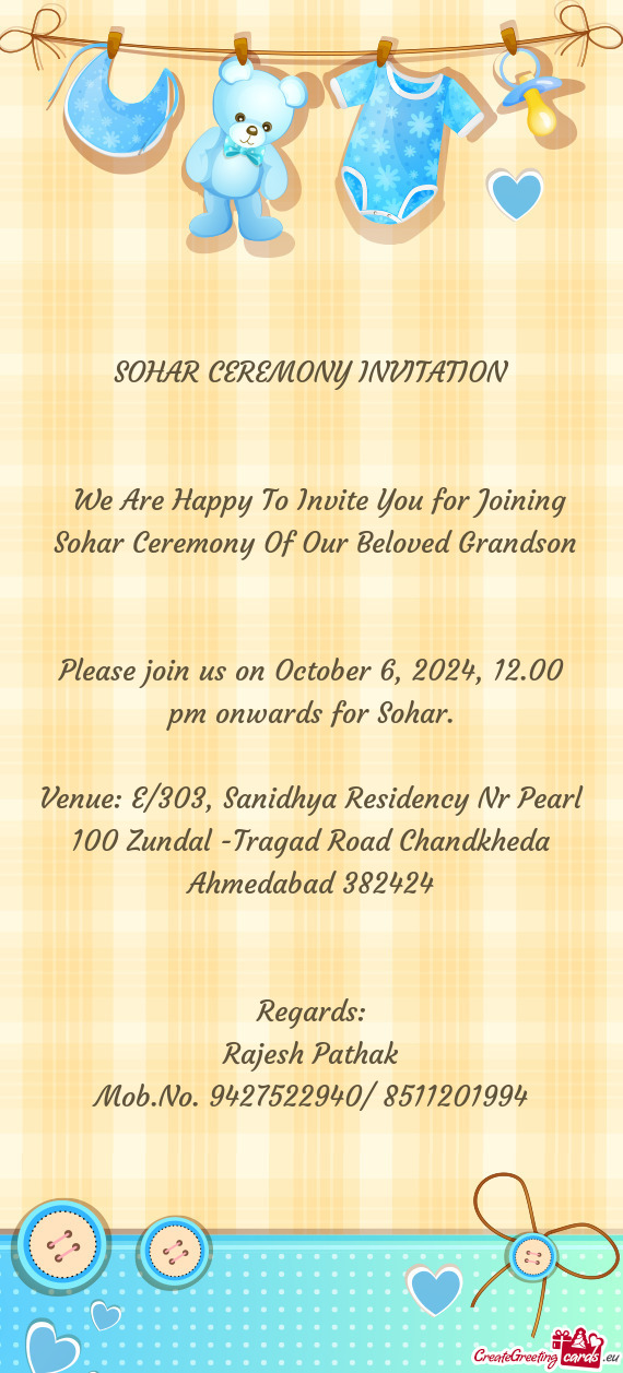 Please join us on October 6, 2024, 12.00 pm onwards for Sohar