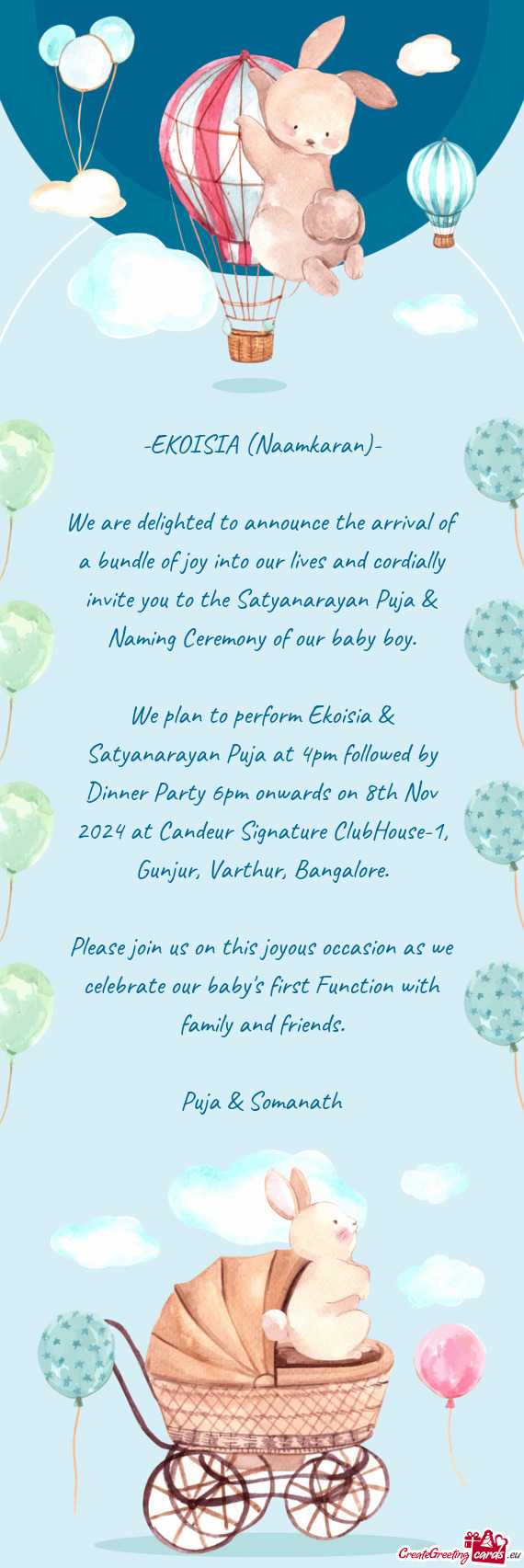 Please join us on this joyous occasion as we celebrate our baby