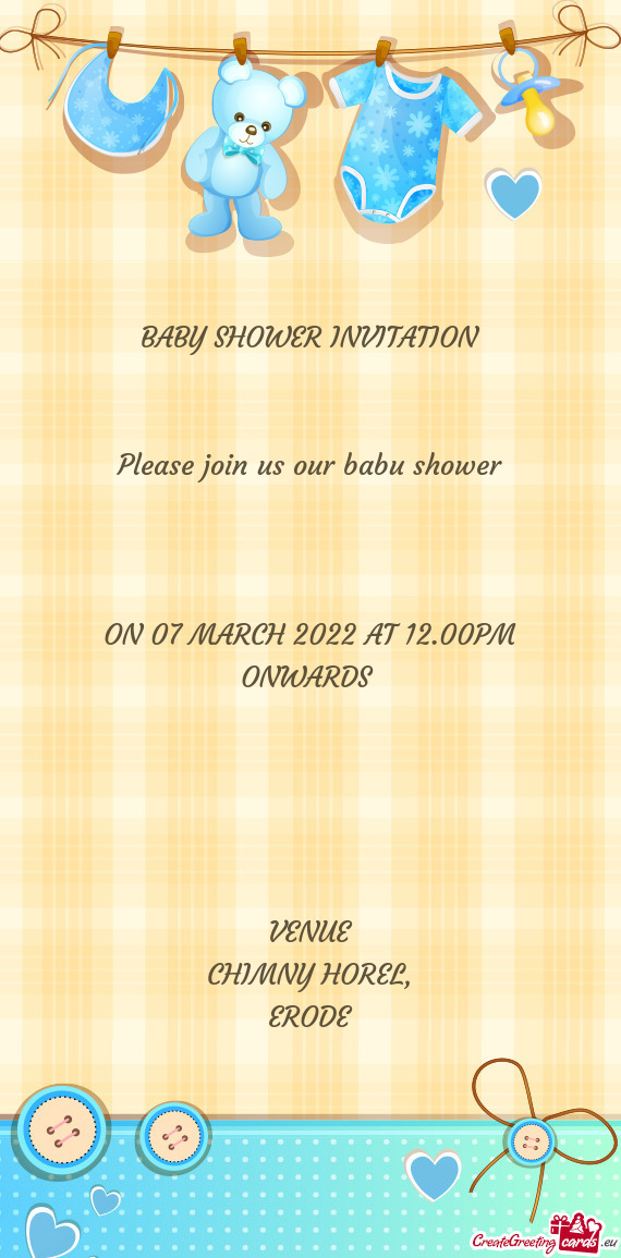 Please join us our babu shower