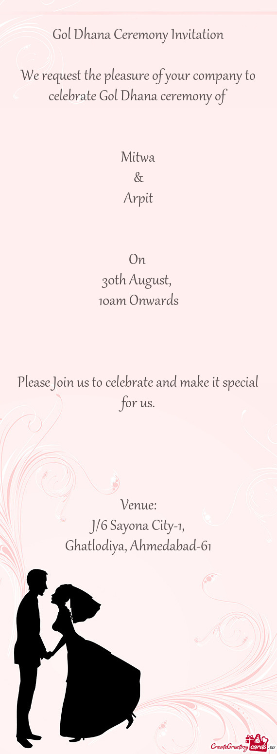 Please Join us to celebrate and make it special for us