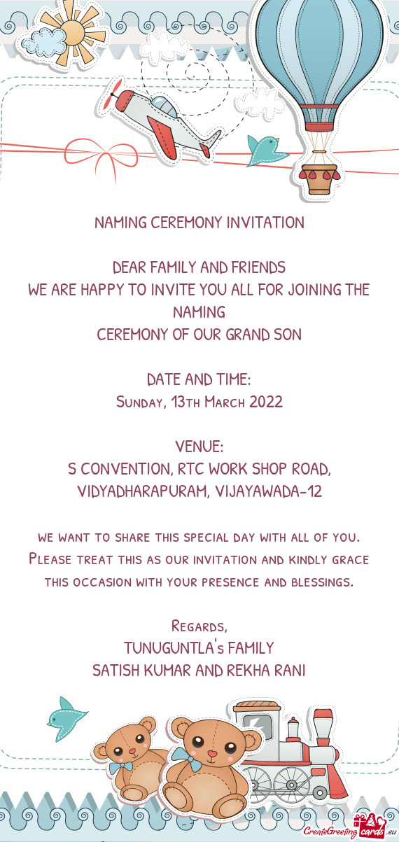 Please treat this as our invitation and kindly grace