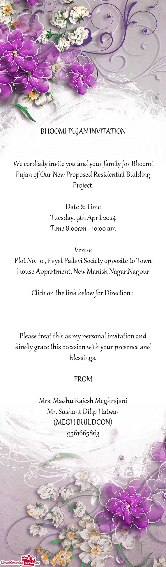 Plot No. 10 , Payal Pallavi Society opposite to Town House Appartment, New Manish Nagar,Nagpur