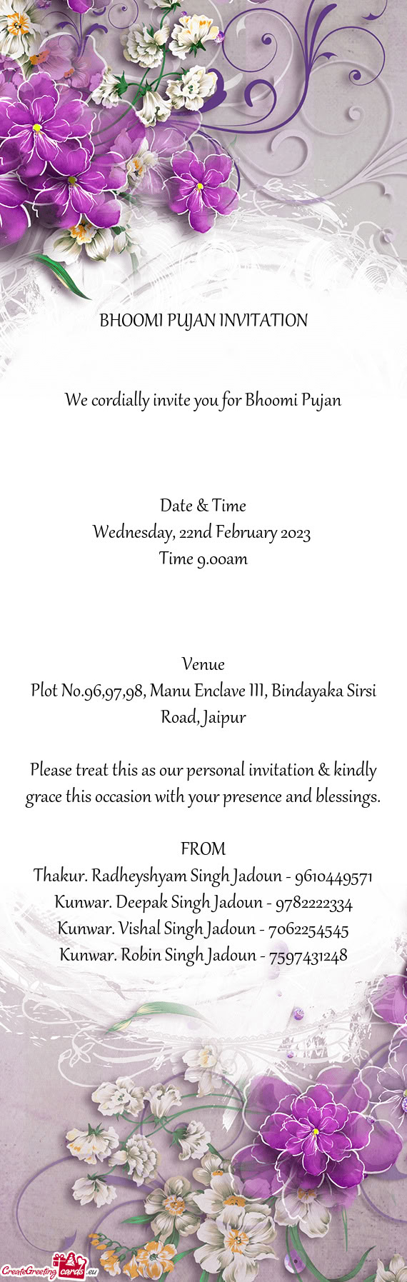 Plot No.96,97,98, Manu Enclave III, Bindayaka Sirsi Road, Jaipur