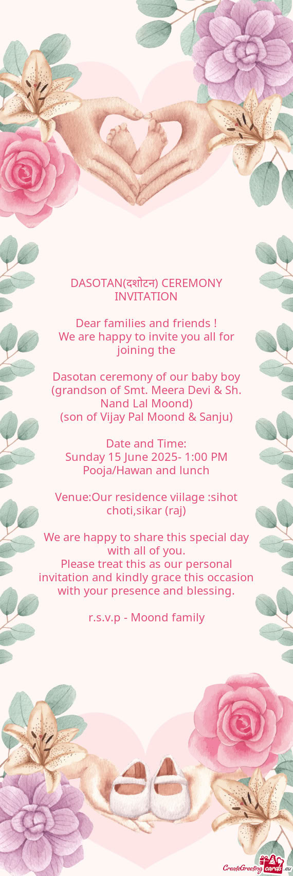 Pooja/Hawan and lunch