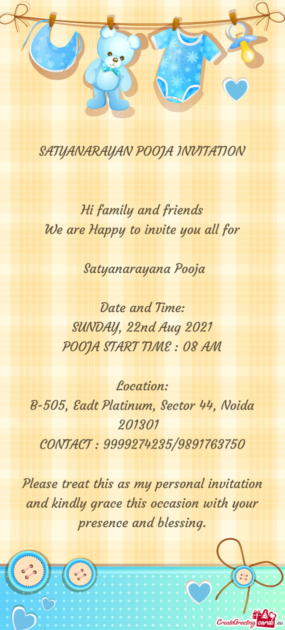 POOJA START TIME : 08 AM