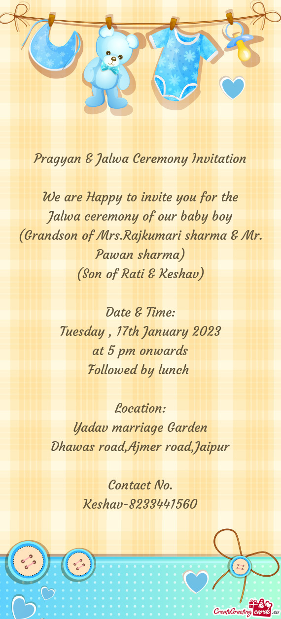 Pragyan & Jalwa Ceremony Invitation