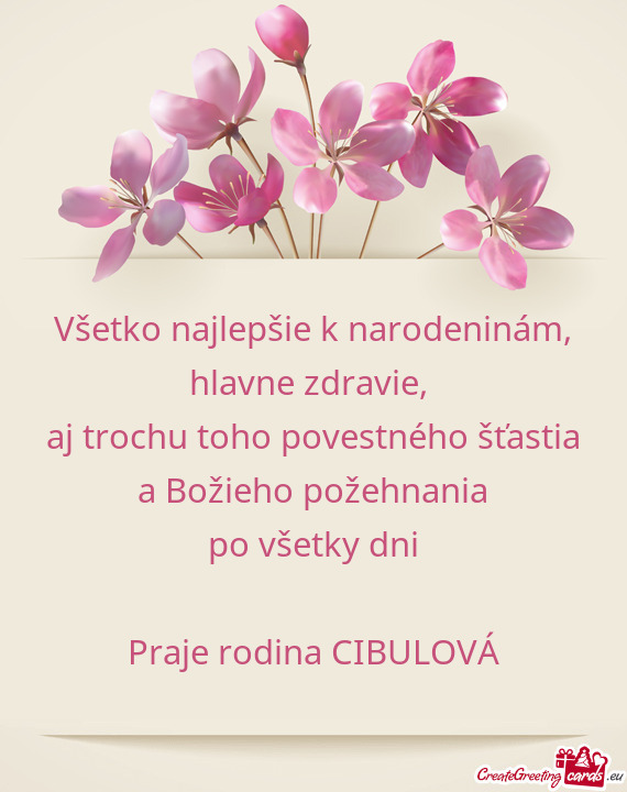 Praje rodina CIBULOVÁ