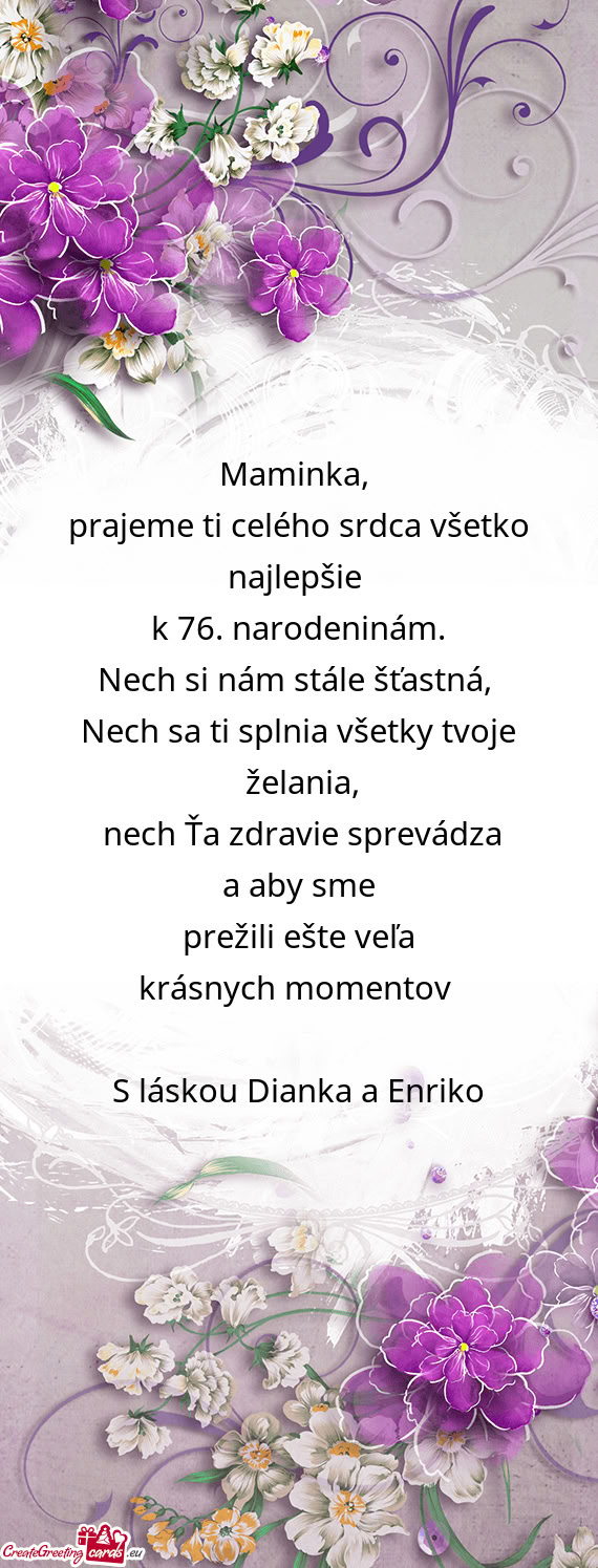 Prajeme ti celého srdca všetko najlepšie