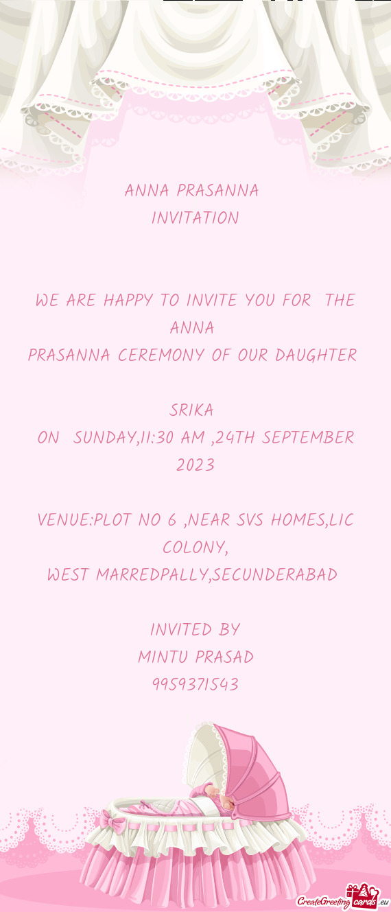 PRASANNA CEREMONY OF OUR DAUGHTER SRIKA