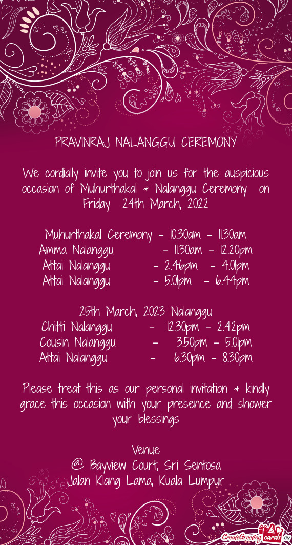 PRAVINRAJ NALANGGU CEREMONY