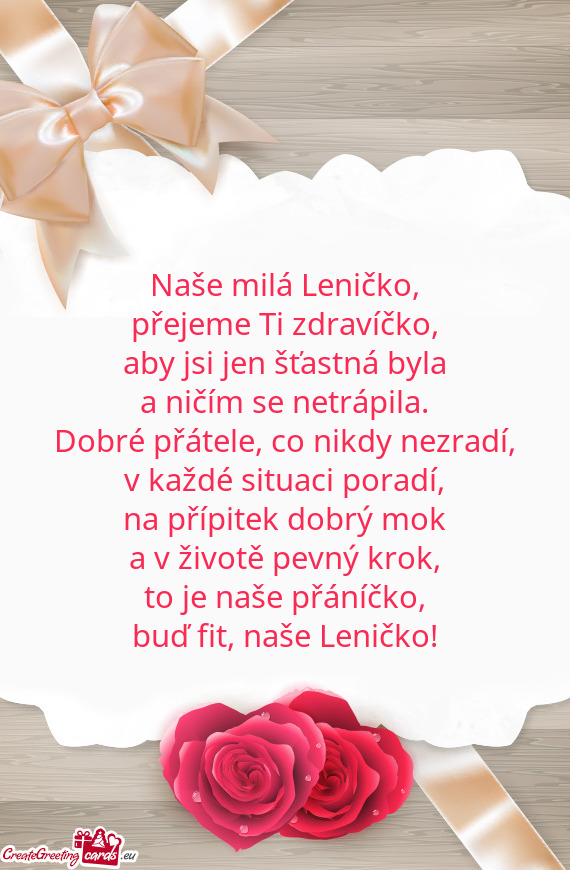 Přejeme Ti zdravíčko