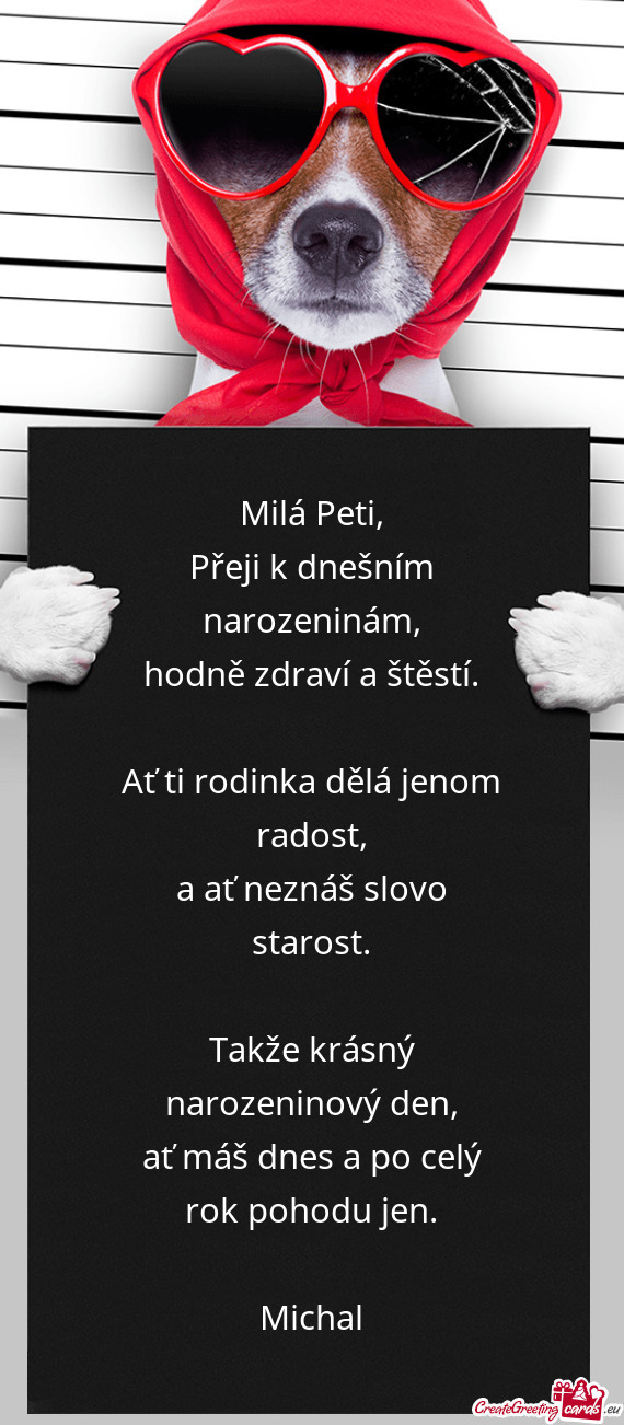 Přeji k dnešním narozeninám