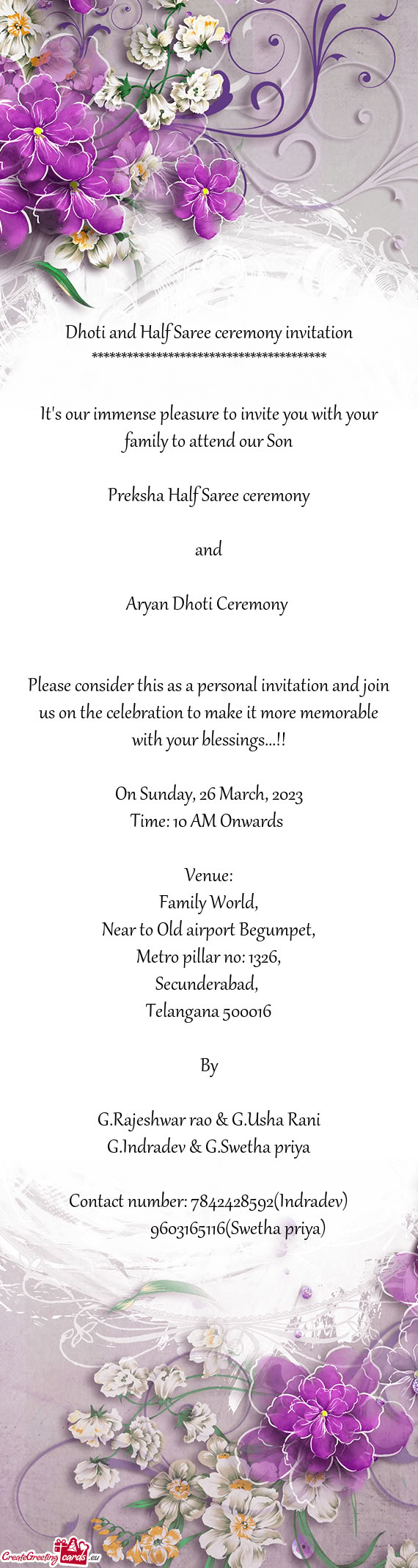 Preksha Half Saree ceremony