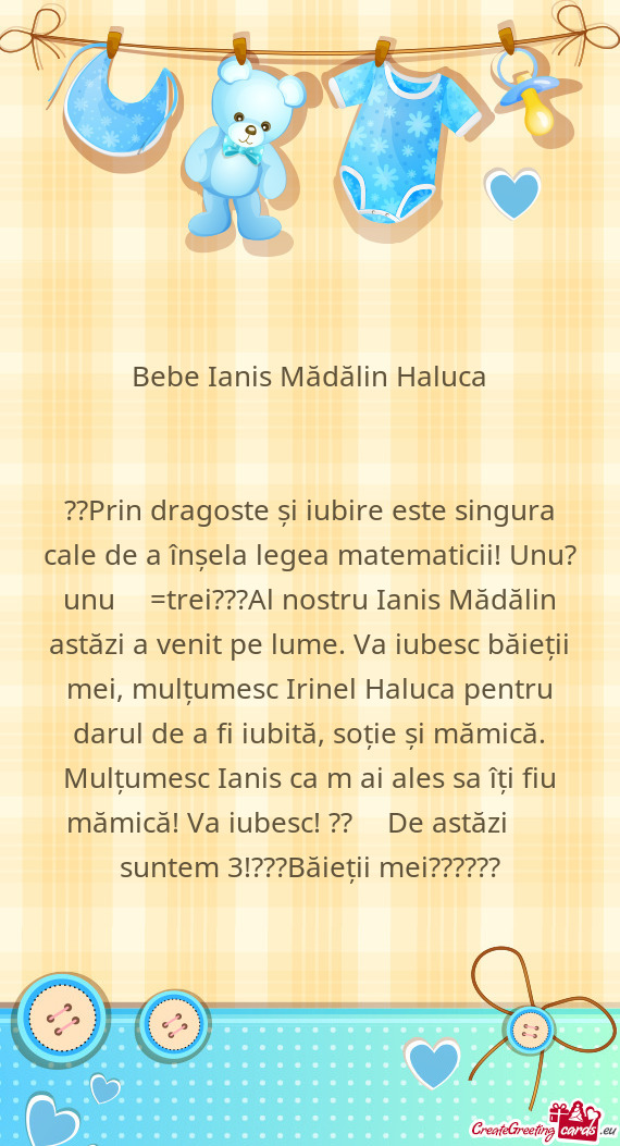 Prin dragoste și iubire este singura cale de a înșela legea matematicii! Unu?+unu❤️=trei?