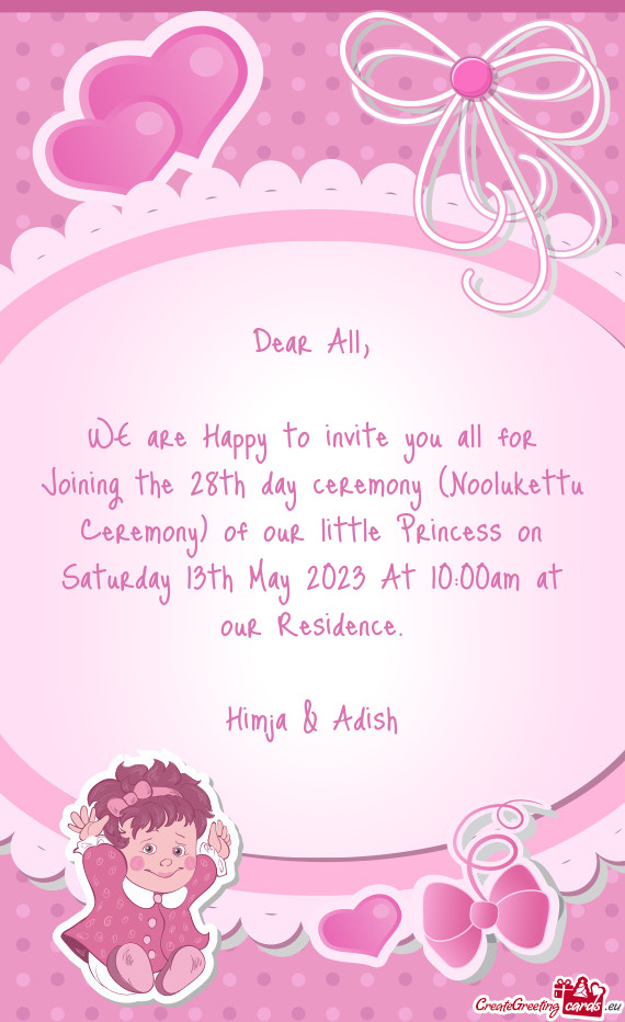 Princess on Saturday 13th May 2023 At 10:00am at our Residence