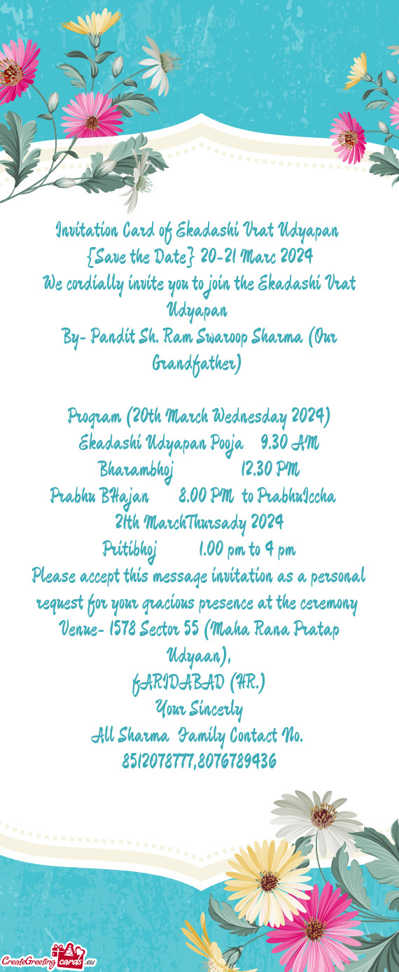 Program (20th March Wednesday 2024)