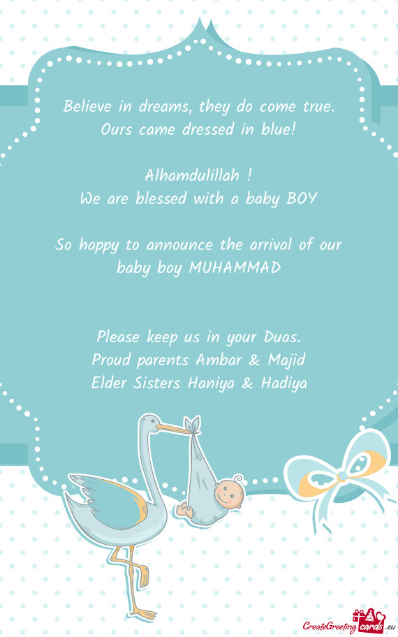 Proud parents Ambar & Majid