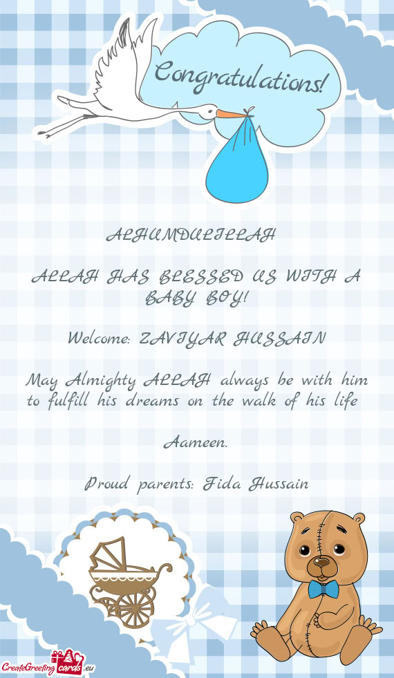 Proud parents: Fida Hussain