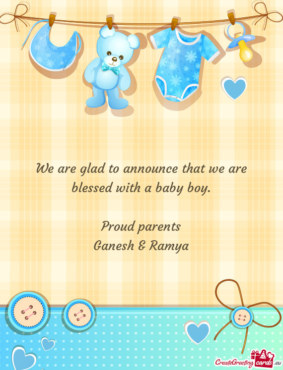 Proud parents
 Ganesh & Ramya