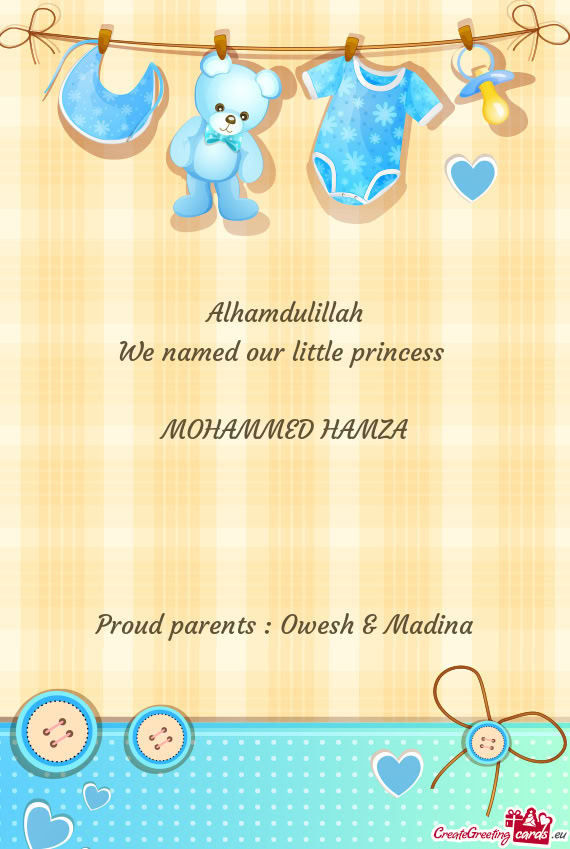Proud parents : Owesh & Madina