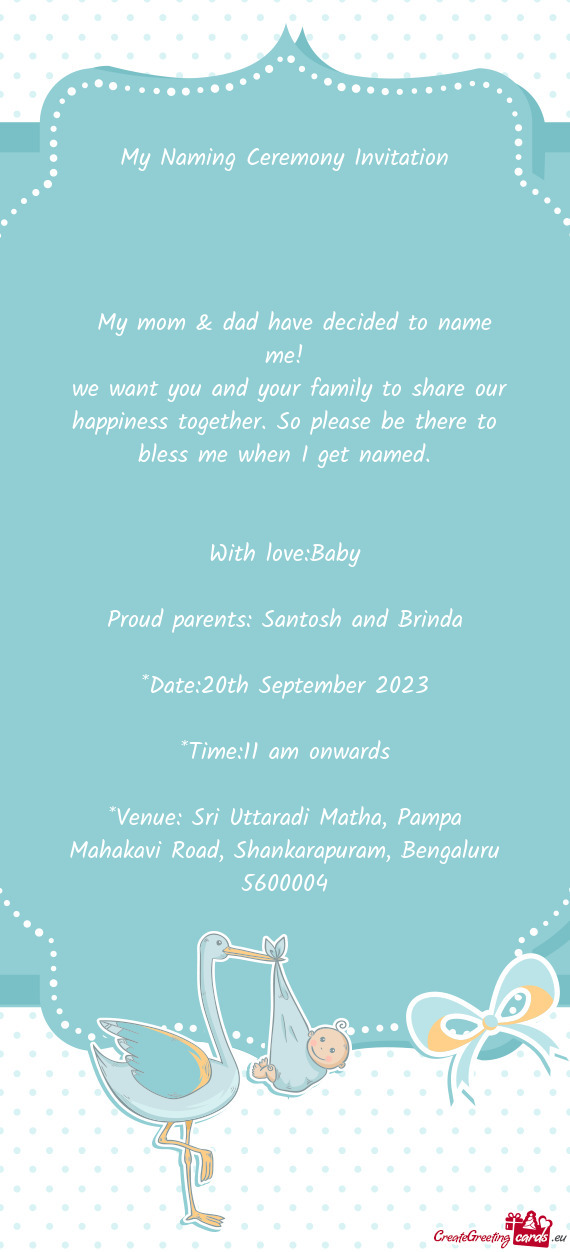 Proud parents: Santosh and Brinda