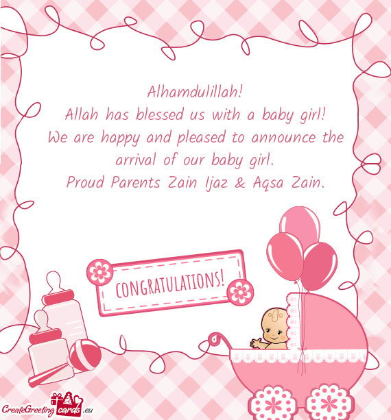 Proud Parents Zain Ijaz & Aqsa Zain