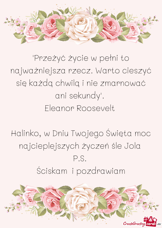 "Przeżyć życie w pełni to najważniejsza rzecz. Warto cieszyć się każdą chwilą i nie zmarno