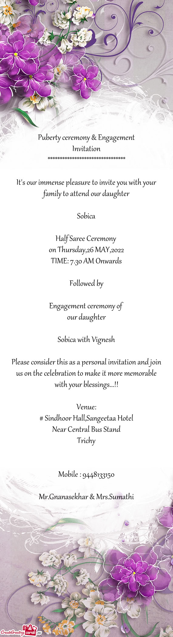 Puberty ceremony & Engagement