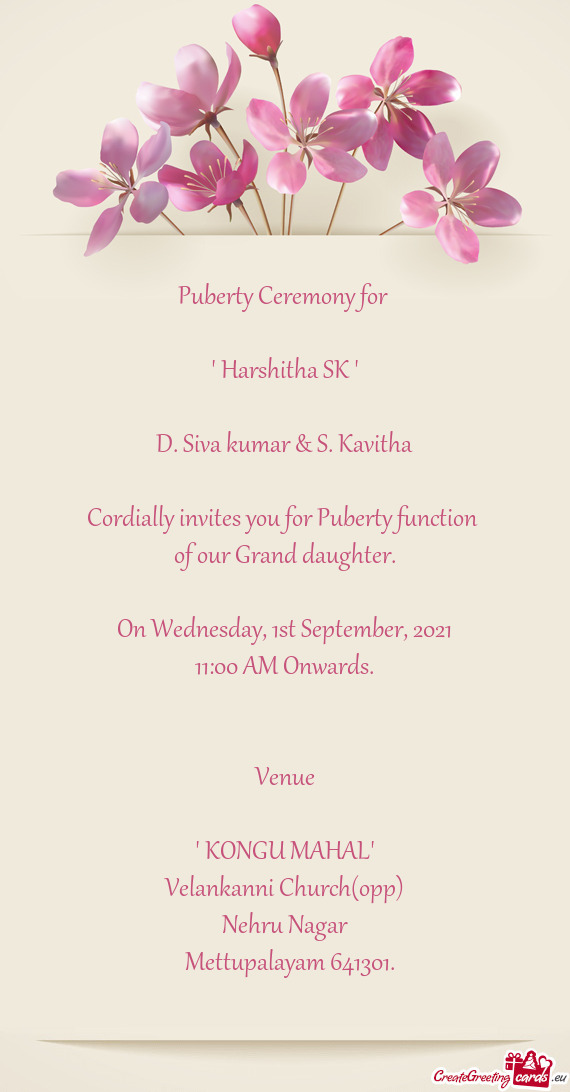 Puberty Ceremony for