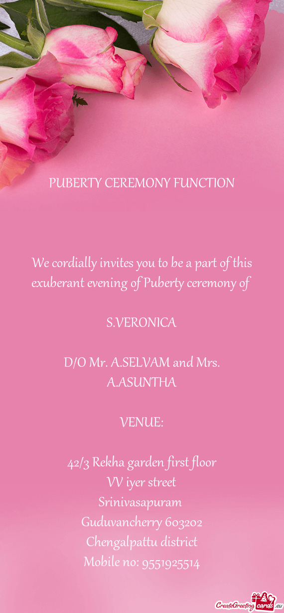 PUBERTY CEREMONY FUNCTION