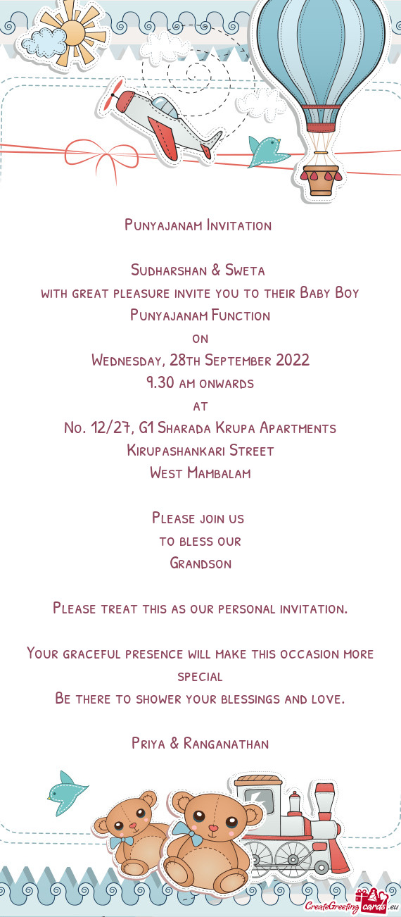 Punyajanam Invitation