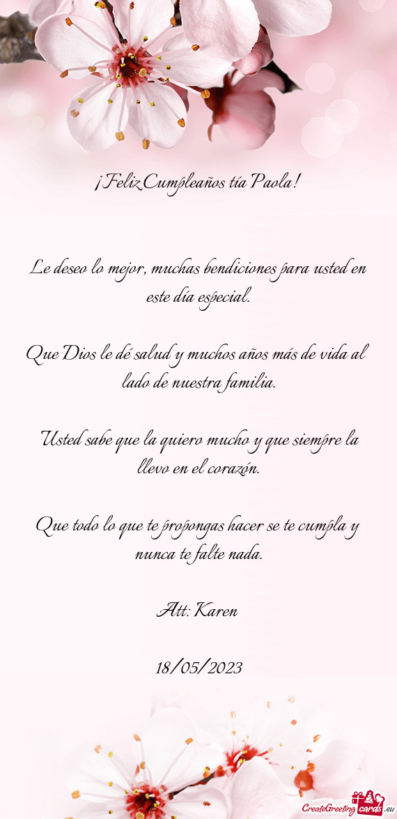 Que Dios le dé salud y muchos años más de vida al lado de nuestra familia