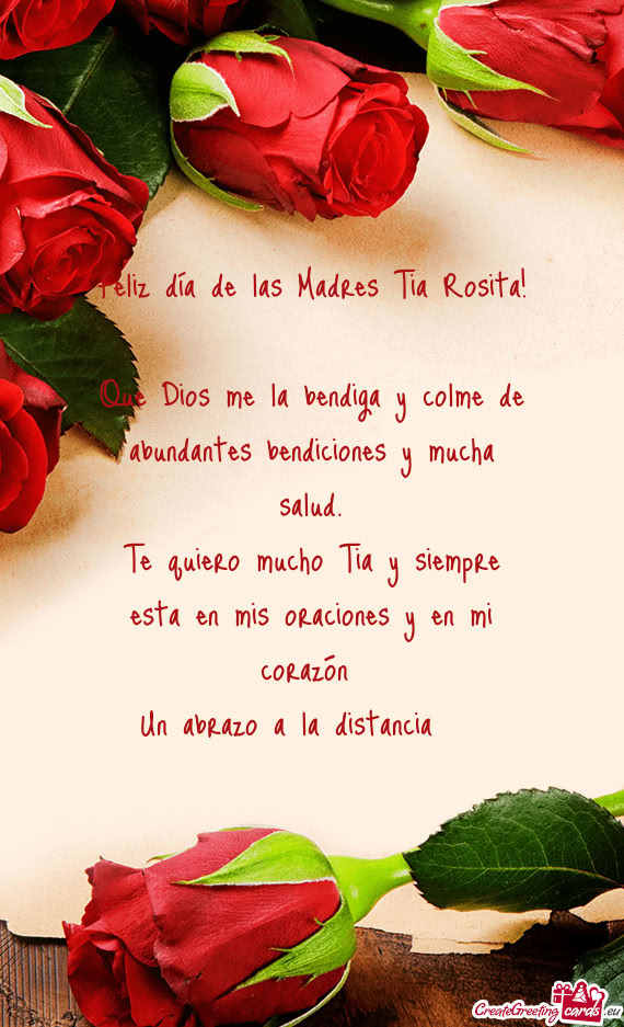 Que Dios me la bendiga y colme de abundantes bendiciones y mucha salud