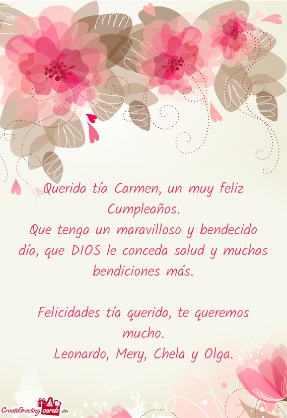 Que tenga un maravilloso y bendecido día, que DIOS le conceda salud y muchas bendiciones más