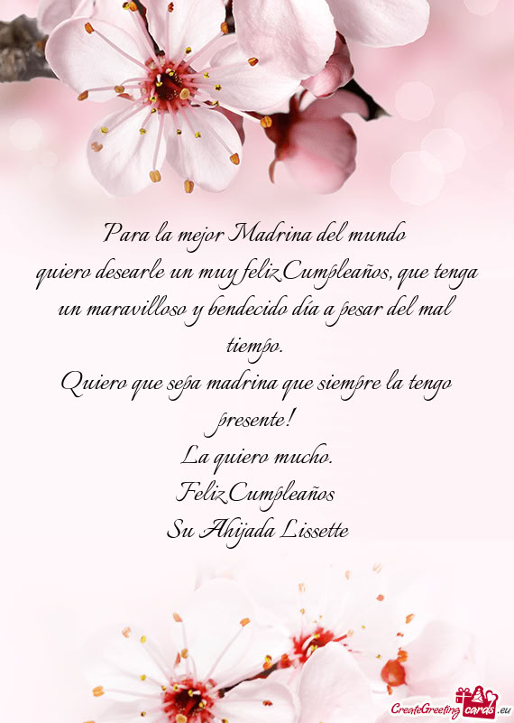 Quiero desearle un muy feliz Cumpleaños, que tenga un maravilloso y bendecido día a pesar del mal