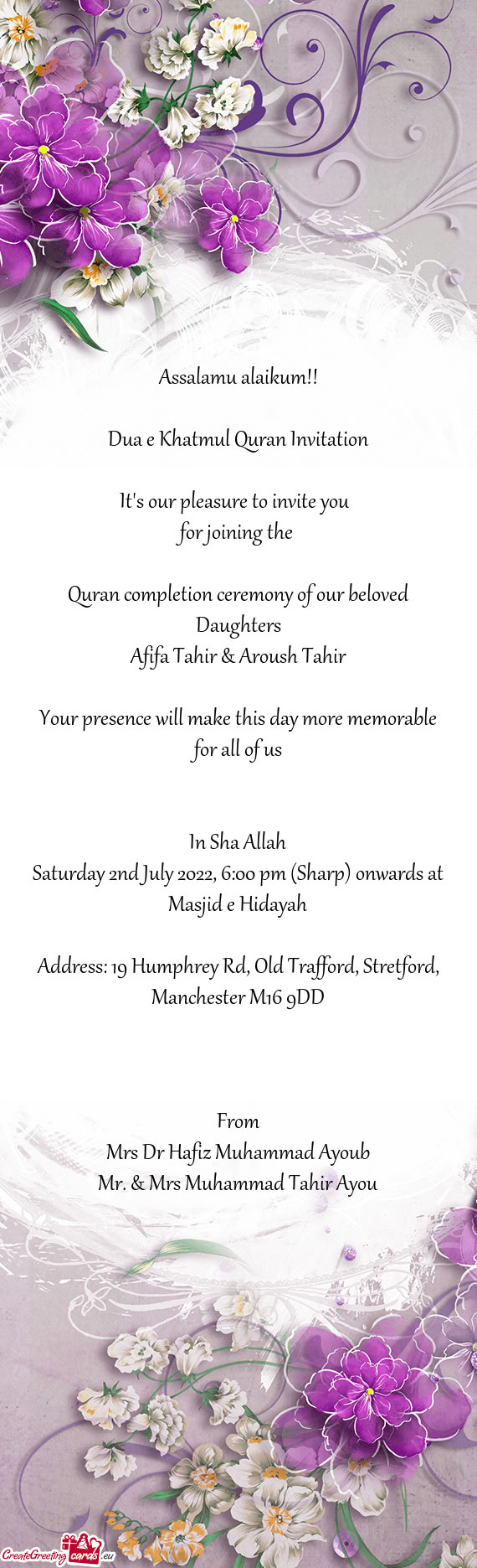 Quran completion ceremony of our beloved Daughters