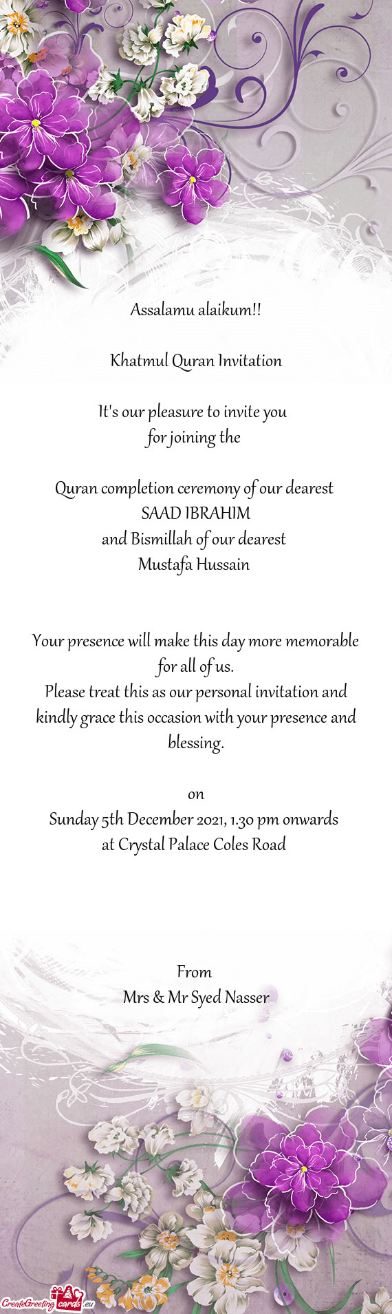 Quran completion ceremony of our dearest