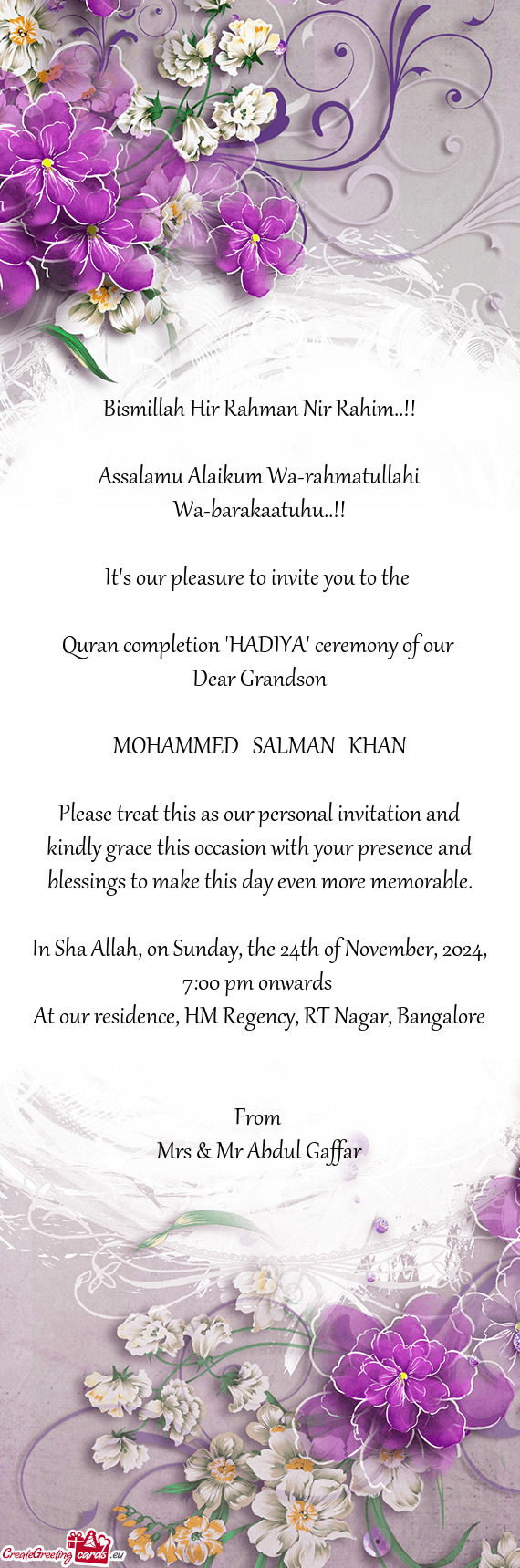 Quran completion "HADIYA" ceremony of our