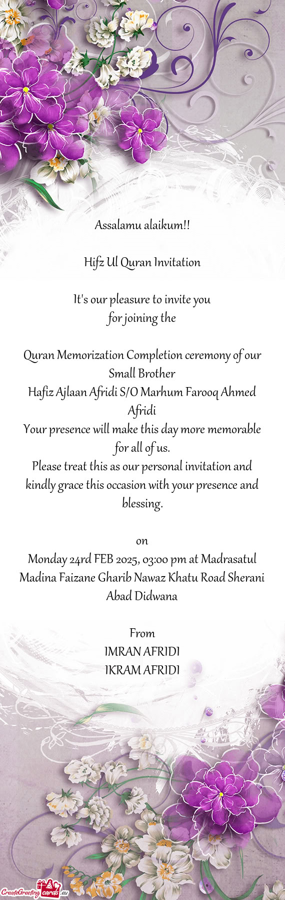 Quran Memorization Completion ceremony of our Small Brother