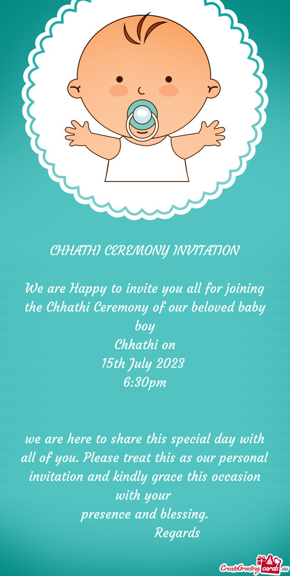 R beloved baby boy Chhathi on 15th July 2023 6