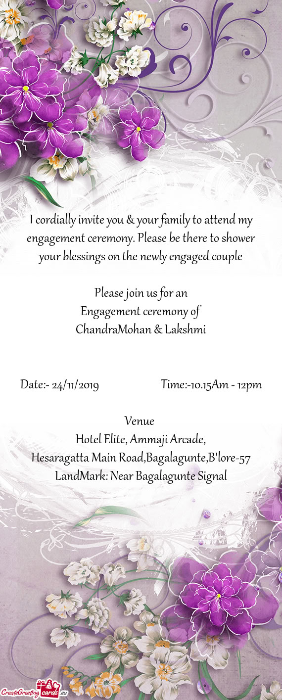 R blessings on the newly engaged couple