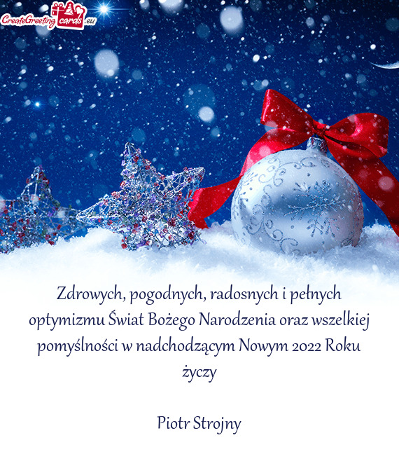 Radosnych i pełnych optymizmu Świat Bożego Narodzenia oraz wszelkiej pomyślności w nadchodząc